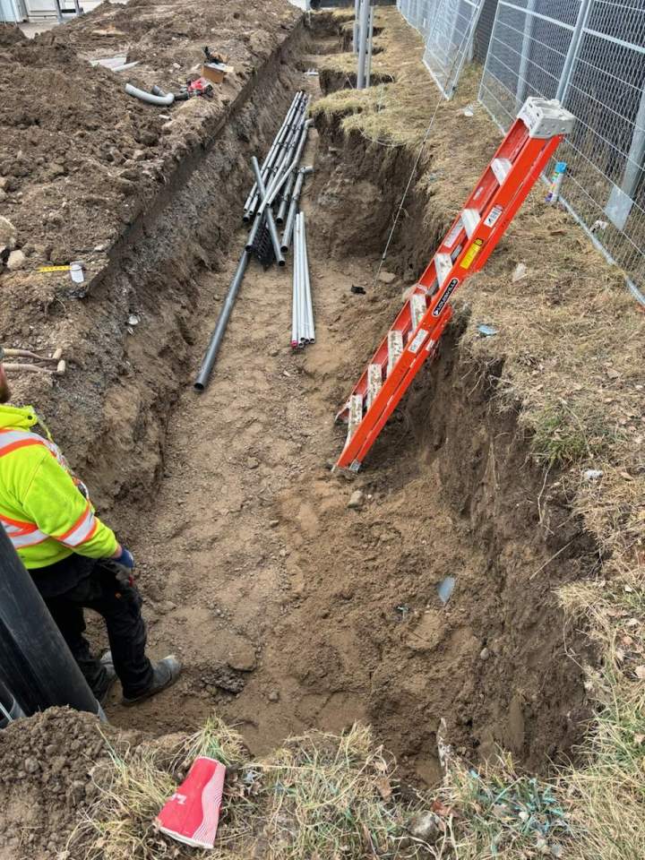 Durham transit electrical trench for chargers