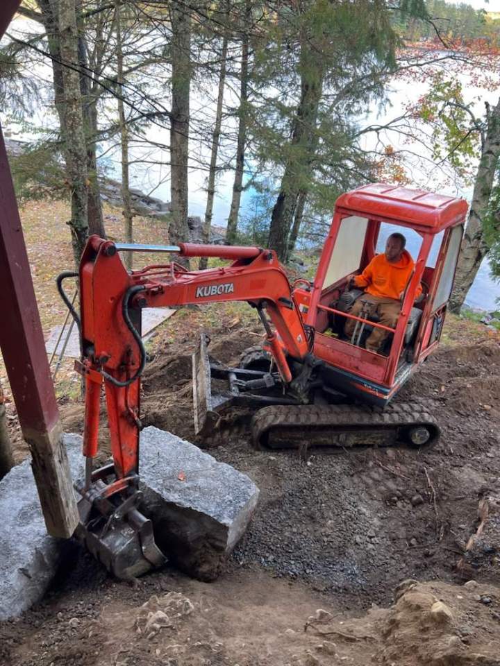 Haliburton car park retaining wall